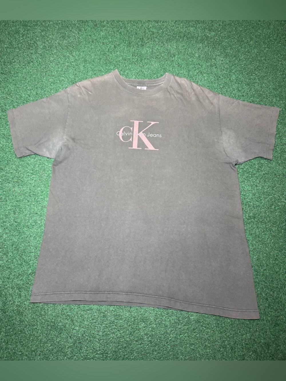 Calvin Klein Jeans Vintage Shirt Large Green Single Stitch 90s T Shirt 22x28